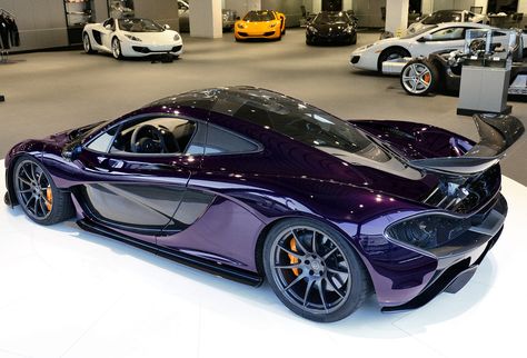 McLaren P1 in Amethyst Black... a couple of 12c's in the background. Mclaren Cars, Purple Car, Mclaren P1, Lamborghini Gallardo, Car Colors, My Dream Car, Car Painting, Amazing Cars, Car Wallpapers