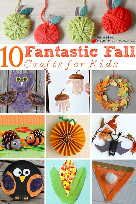 10 Fantastic Fall Crafts for Kids including paper plate crafts, handprint crafts, toilet paper rolls, popsicle sticks, and more! Fall Crafts For Preschoolers, Fall Crafts For Toddlers, Preschool Crafts Fall, Crafts For Preschoolers, November Crafts, Fun Fall Crafts, Indoor Kids, Easy Fall Crafts, Handprint Crafts