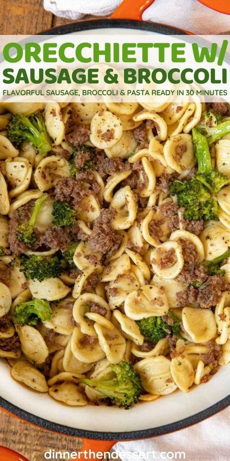 Essen, Orecchiette With Sausage And Broccoli, Broccoli And Sausage, Orecchiette With Sausage, Sausage And Broccoli, Creamy Pasta Dishes, Mom Motivation, Best Pasta Recipes, Cheesy Pasta