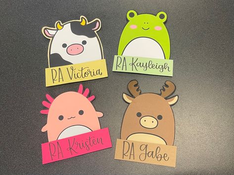 Disney Door Dec, Dorm Door Decorations College Fall, Cute Door Decorations College, Door Name Tags College, Frog Door Decs, Door Decorations College Dorm, Squishmallow Door Decs, Cow Door Decs, Door Decs For Ra