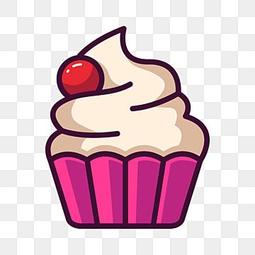 Cupcake Doodle, Cupcake Outline, Cupcake Cartoon, Cupcake Svg, Cupcake Icon, Makanan Cepat Saji, Cupcake Png, Cartoon Cupcakes, Cupcake Illustration