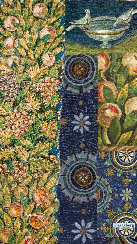 @saaxberg #mosaic #ravenna #italy #arthistory #flowers #collageart #aesthetic #6thcentury Ravenna Mosaics, Ravenna Italy, Mosaic, Italy, Flowers