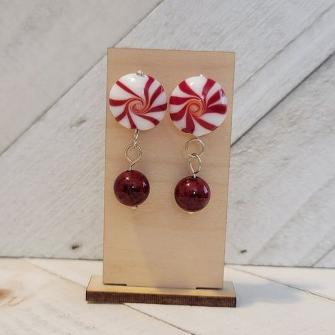 Peppermint Dangle Stud Earrings | MakerPlace by Michaels Unique Handmade Earrings, Handcrafted Artisan Jewelry, Accessories Jewelry Earrings, Women Accessories Jewelry, Handmade Earrings, Artisan Jewelry, Peppermint, Jewelry Accessories, Jewelry Earrings Dangle