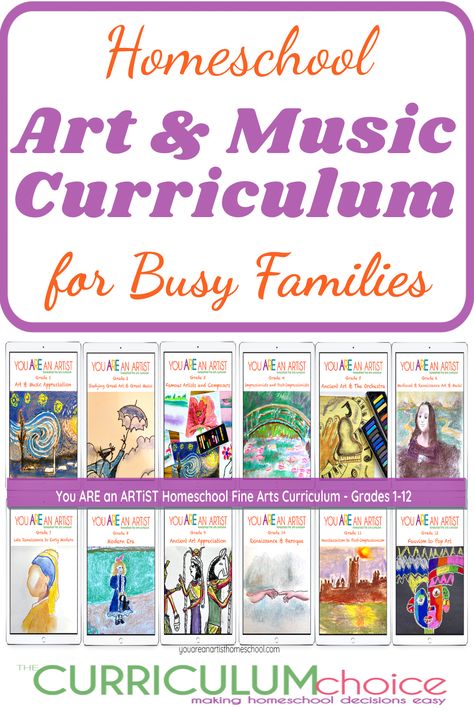 Homeschool Art and Music Curriculum For Busy Families - The Curriculum Choice Art Curriculum Elementary, Homeschool Music Lessons, Homeschool Music Curriculum, Homeschool Art Curriculum, Composer Study, Homeschool Music, Homeschool Routine, Music Curriculum, History Curriculum