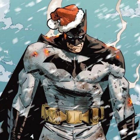 Dc Christmas Pfp, Christmas Batman Pfp, Batman Christmas Wallpaper, Dc Christmas Icons, Batman Christmas Pfp, Bruce Wayne Pfp, Batman Panels, Comic Books For Kids, Christmas Batman