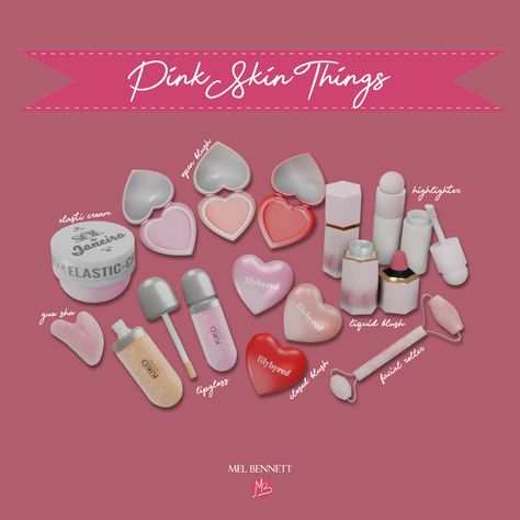 PINK SKIN THINGS | Patreon Mel Bennett Sims 4, Sims 4 Makeup Decor, Sims 4 Cc Anime Decor, Sim4 House, Sims Nails, Sims Collection, The Sims 4 Sims, Sims Makeup, Sims Decor