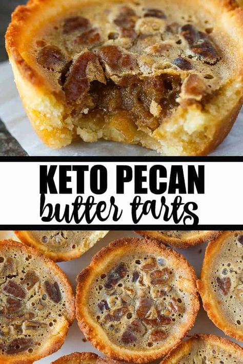 Pecan Butter Tarts, Sugar Free Pecan Pie, Pecan Pie Tarts, Keto Pecan Pie, Pecan Butter, Low Carb Low Fat Recipes, Postre Keto, Butter Tarts, Low Carb Low Sugar