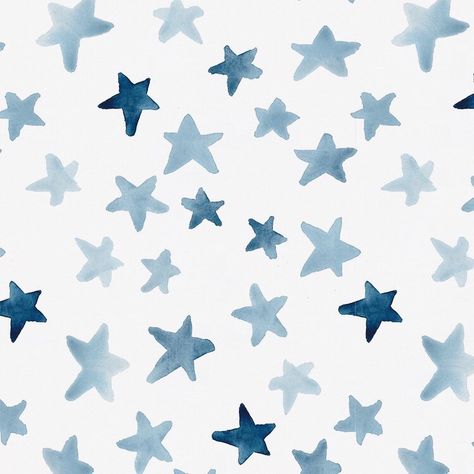 Watercolor Stars, For Wallpaper, Blue Watercolor, Carousel, Made In The Usa, Stars, Fabric, Blue, Design