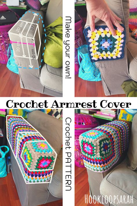 Create your own crochet Armrest Cover following my step-by-step tutorial, to protect your furniture from your pets' damage. #armrestcovers #sofacaps #crochetpatterns #catprotector #crochetarmrestdoilies Crochet Furniture, Granny Square Haken, Beau Crochet, Crochet Cushion, Confection Au Crochet, Crochet Cushion Cover, Crochet Simple, Haken Baby, Crochet Cushions