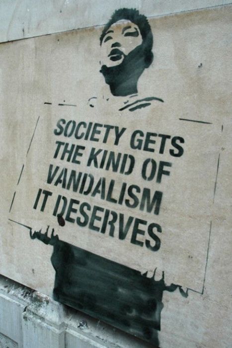 vandalism and society Banksy Quotes, Street Art Banksy, Protest Art, Banksy Graffiti, Banksy Art, Amazing Street Art, Stencil Art, Street Art Graffiti, Rembrandt