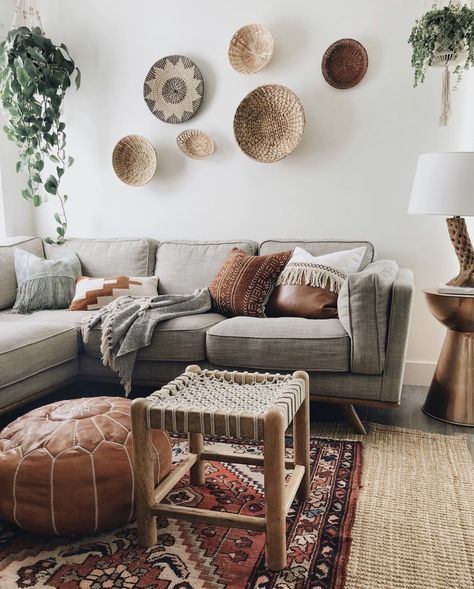 Boho Living Room Grey Couch, Grey Flooring Living Room, Grey Sofa Living Room, Grey Couch, Grey Couch Living Room, Boho Furniture, Mid Century Living, Mid Century Living Room, Grey Flooring