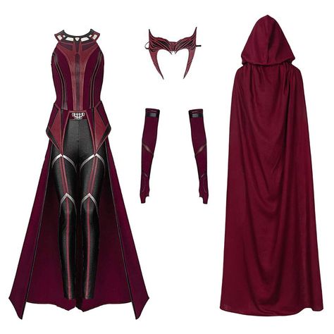 PRICES MAY VARY. Wanda Maximoff Costume Includes: Red cloak + Top + Pants + Shoulder pads + Girdle + Gloves Wanda Costume is made of high quality Polyester, and uniform fabirc with decent knitted material. Wanda maximoff costume outfits are comfortable to wear. Hand washing, it will not fade or deform Scarlet Woman Costume is Great for wanda maximoff fans. The Wanda costume for woman & girls has unique style which is suitable for all kinds of figure. This Halloween costume is specially designed Scarlet Witch Couples Costume, Ball Gown Halloween Costumes, Wanda Maximoff Outfit Wandavision, Scarlet Witch Inspired Dress, Wanda Maximoff Costume Ideas, Scarlett Witch Halloween Costume, Scarlet Witch Costume Ideas, Wanda Outfit Ideas, Thor Disneybound