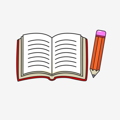 Writing Cartoons, Book And Pencil, Pencil Vector, Clipart Book, Pencil Clipart, Pencil Png, Education Banner, Happy Teacher, Educational Illustration