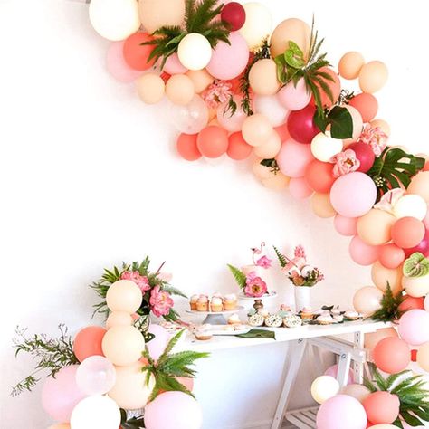 Blush Pink Balloons, Balloon Decorations Graduation, Pink Balloon Garland, Baby Shower Balloon Arch, Champagne Balloons, Fiesta Shower, Blush Pink Baby Shower, Blush Wedding Decor, Blush Balloons