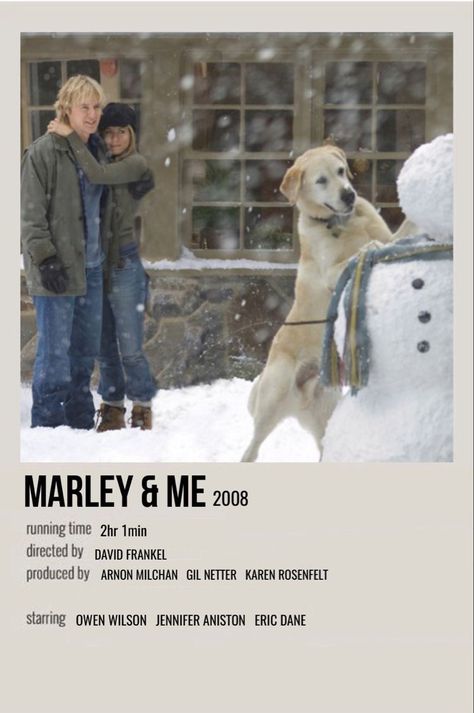 Marley & Me Movie, Marley And Me Movie Poster, Marley And Me Aesthetic, Marley And Me Movie, Minimalistic Polaroid Poster, Girls Night Movies, A Dogs Purpose, Movie Tracker, Kathleen Turner