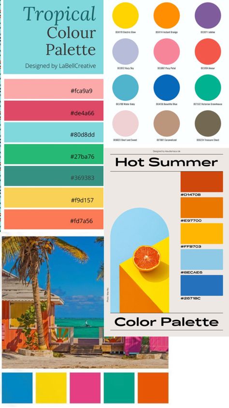 Bright, light and fun Color palette Tropical Theme Color Palette, Vibrant Tropical Color Palette, Fun Bright Color Palette, Tropical Colour Palette, Bright Summer Color Palette, Scrub Business, Vivid Color Palette, Tropical Color Palette, Bright Color Pallets