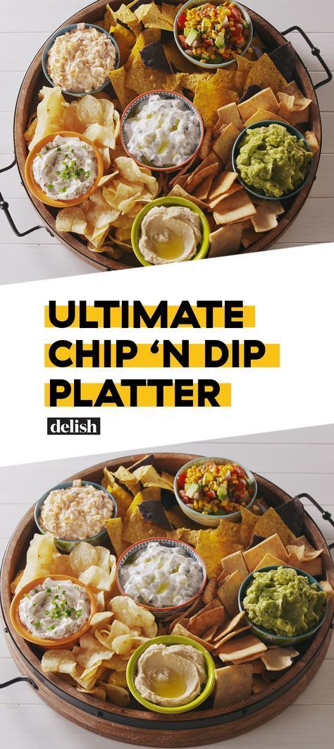 This Ultimate Chip & Dip Platter has something for EVERYONE at your party. Get the recipe at Delish.com. #recipe #easy #easyrecipe #partyideas #partyfood #appetizers #appetizer #party #dip Appetizer Dips Cold, Dip Platter, Fingerfood Party, Charcuterie Inspiration, Party Food Platters, Charcuterie Recipes, Party Platters, God Mat, Chip Dip