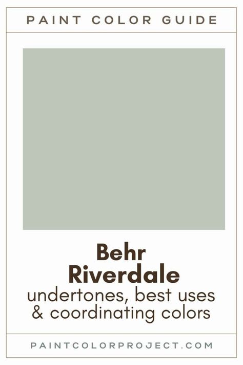 Grey Sage Paint Color, Behr Riverdale Bedroom, Balance Green Behr, Light Green Behr Paint Colors, Grey Green Behr Paint Color, Sage Paint Color Behr, Green Grey Paint Color Behr, Shy Green Behr Paint, Behr Light Sage Green Paint