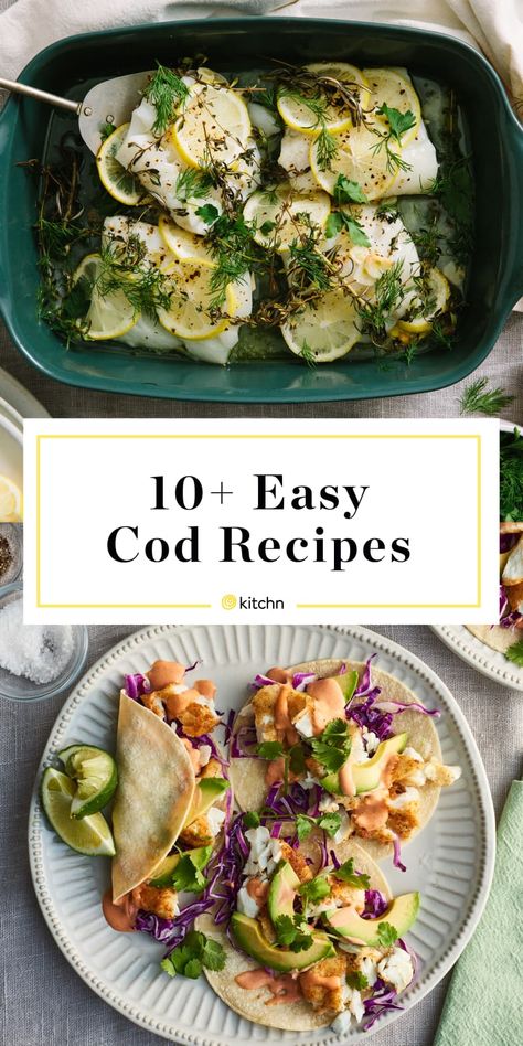 12 Easy Cod Recipes | Kitchn Fish Fillet Sandwich, Cod Recipes Healthy, Cod Fillet Recipes, Cod Dishes, Baked Fish Fillet, Cod Fish Recipes, White Fish Recipes, Cod Recipes, Easy Veggie