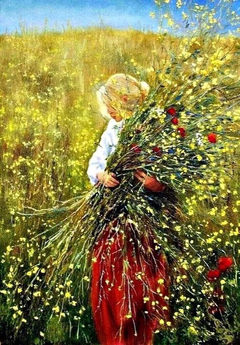 PM ·  By Hans Dahl...Norwegian painter ( 1849 - 1937) Oil Painting Woman, Painting Woman, Painting People, Nature Artwork, Flower Artwork, Flower Art Painting, Jolie Photo, Nature Paintings, Art Oil