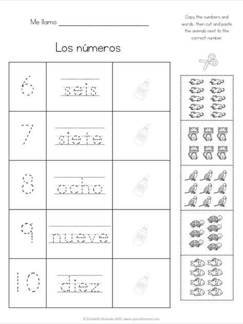 Grab these free printable worksheets for learning the numbers in Spanish with kids! You can download a matching sheet, color, cut and paste, and a color-by-number for the numbers 1-10 in Spanish. Preschool Spanish Lessons, Numbers In Spanish, Spanish Learning Activities, Line Math, Preschool Spanish, Pre K Worksheets, Spanish Numbers, Kindergarten Math Worksheets Free, Numbers Worksheet