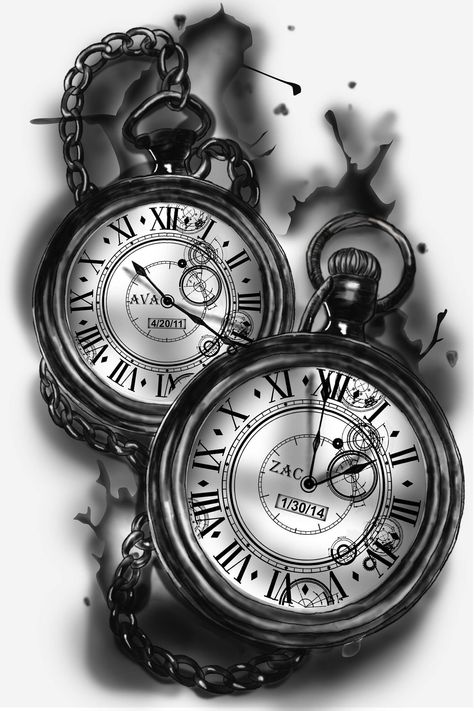 Sleeve Unique Tattoo, Stop Watch Tattoo, Old Clock Tattoo, Time Clock Tattoo, Pocket Watch Tattoo Design, Clock Tattoo Sleeve, Watch Tattoo Design, Family Tattoos For Men, Pocket Watch Tattoos