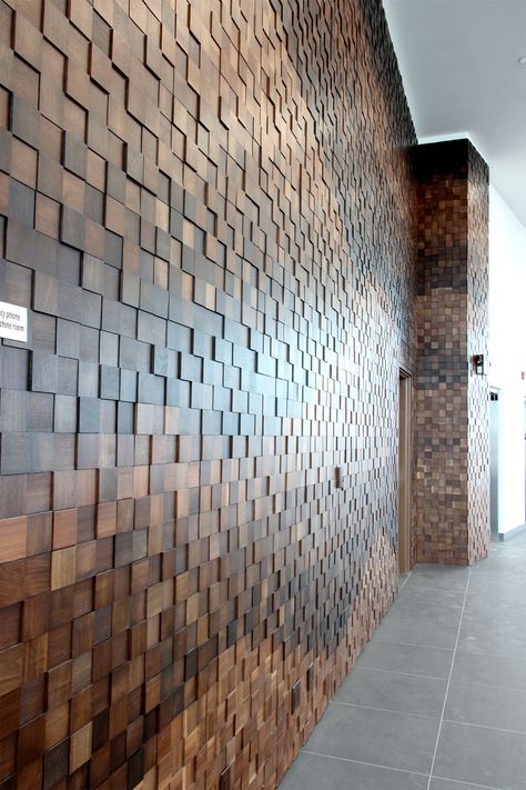 Custom Retail and Restaurant Projects — Brothers Dressler End Grain Flooring, Custom Wall Design, Minwax Stain Colors, Rustic Family Room, Wooden Wall Design, Wood Wall Design, Green Hallway, Minwax Stain, Modern Small House Design