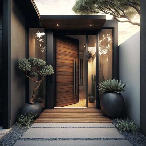 20+ Creative Ideas to Transform Your Outside Front Entrance! • 333+ Images • [ArtFacade] House Front Door Design, Modern Entrance Door, Main Entrance Door Design, Modern Entrance, Entrance Door Design, House Gate Design, House Front Door, Entrance Design, House Outside Design