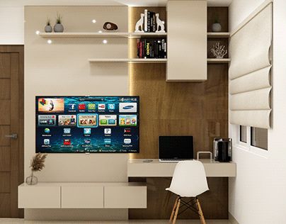 Study Tv Unit Design, Tv Plus Study Unit, Tv Cabinet With Working Desk, Tv Cabinet Plus Study Table, Study And Tv Unit Designs, Study Table And Tv Unit In Bedroom, Tv With Study Table Design, Tv And Study Unit, Tv Cabinet With Study Table