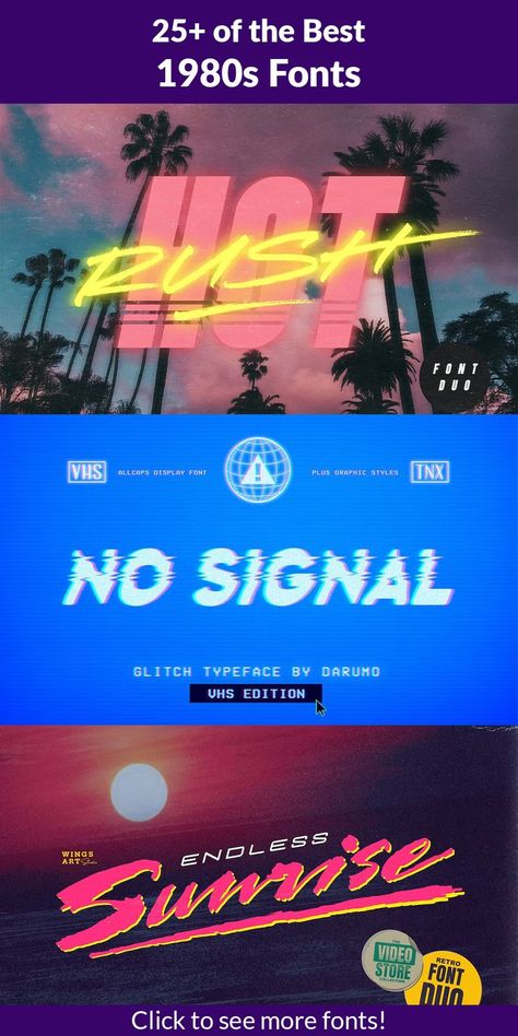 Bring back the glory days of graphic design with these 27 fonts inspired by 1980s typefaces. Whether you're looking for a totally tubular font for your next project or just want to add a touch of retro flair, these 1980s fonts will help you achieve that desired effect. So go ahead and give your designs some serious Eighties style! 1980s Font, 80s Fonts, Free Typography Fonts, Nature Font, Eighties Style, Groovy Font, 80s Design, Hand Lettering Fonts, Graphic Design Fonts