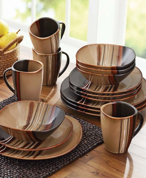 Essen, Dish Sets Dinnerware, Assiette Design, Dinnerware Set Modern, Kitchen Decor Collections, Crockery Design, Gold Dinnerware, Wooden Kitchen Utensils, Gadgets Kitchen Cooking