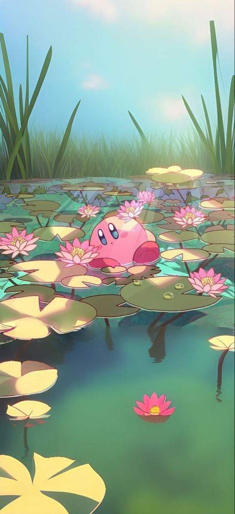 Cute Nintendo Wallpaper, Cute Kirby Wallpapers, Kirby Wallpapers Aesthetic, Y2k Kirby, Kirby Iphone Wallpaper, Kirby Background, Kirby Wallpaper Iphone, Kirby Art Nintendo, Computer Wallpaper Y2k