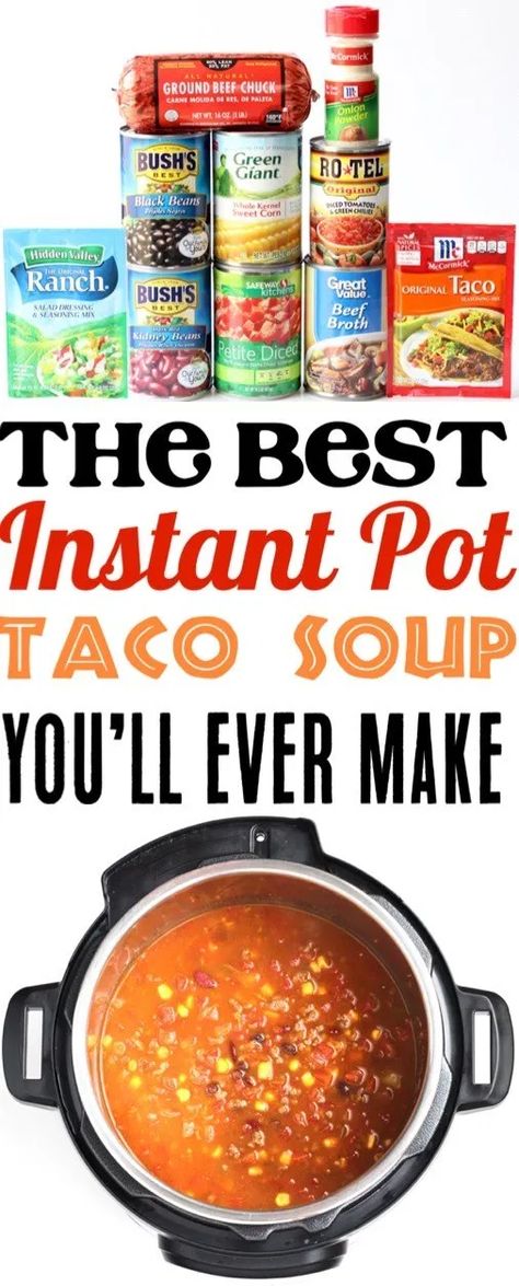 Southwest Soup, Instant Pot Taco Soup, Soup With Beans, Taco Soup Recipe Easy, Easy Taco Soup, Quick And Easy Soup, Taco Soup Recipe, Frugal Girls, Pot Recipes Easy