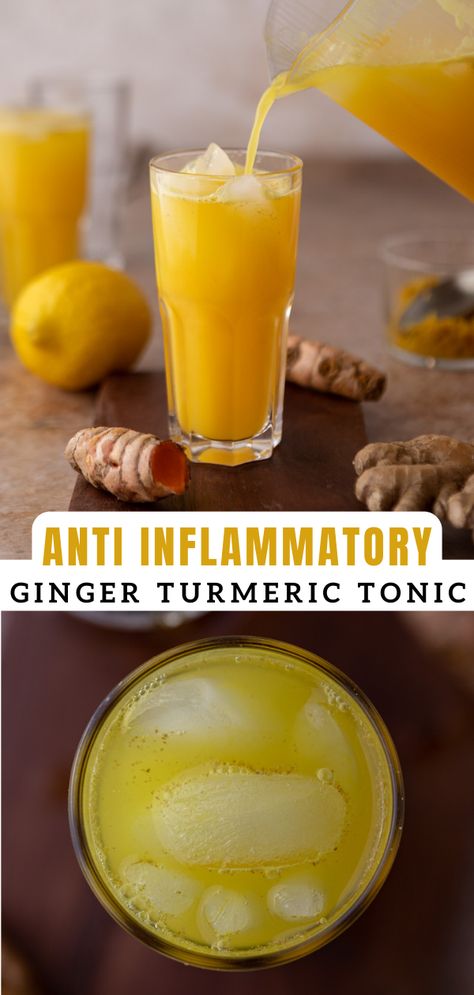 Ginger Root Recipes, Help With Inflammation, Turmeric Tonic, Ginger Root Tea, Lifestyle Of A Foodie, Turmeric Ginger Tea, Fresh Turmeric Root, Turmeric Drink, Turmeric Juice