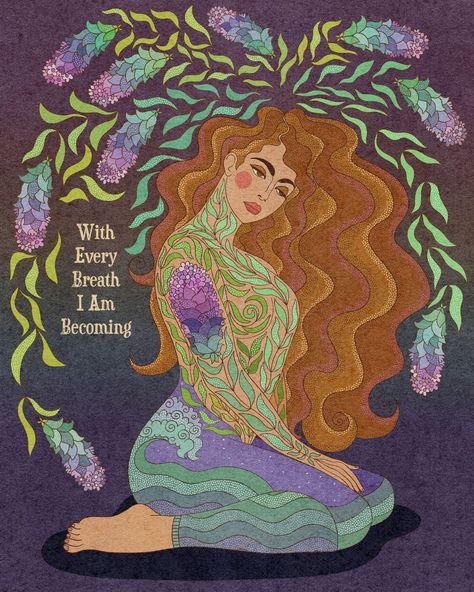 Healing Goddess, Self Care Goals, Divine Woman, Aesthetic Self Care, Quotes Self Care, Female Strength, Yoga Cards, Self Care Quotes, Spiritual Artwork