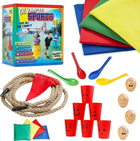 Endless fun for the whole family, these kids activity packs provide outdoor entertainment for everyone and make ideal games for the summer holidays. Suitable for kids aged 5+. Choose from a range of fun packs. Kids Garden Toys, Kids Outdoor Play Equipment, Egg And Spoon Race, Tin Can Alley, Kids Play Equipment, Sack Race, Birthday Party Games For Kids, Kids Camping, Bean Bag Toss Game