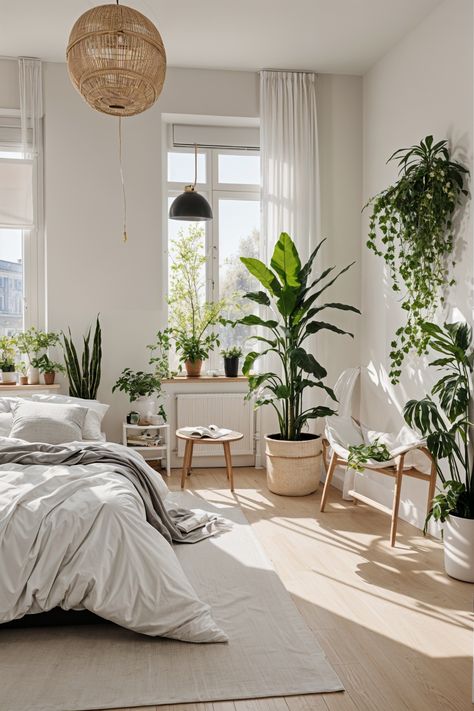 Nantes, Bathroom Plants No Sunlight, Feminine Genius, Bedroom Plants Decor, Low Light House Plants, Indoor Plants Low Light, Green Apartment, Scandinavian Bedroom, Relaxing Bedroom