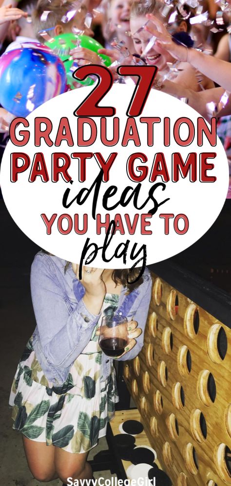 Graduation Party Ideas Activities Fun, 5th Grade Graduation Activities, Fun Games To Play At Graduation Party, Backyard Party Entertainment, Graduation Party Outdoor Games, Project Graduation Games, Pin The Tassel On The Graduate, Games For A Graduation Party, Graduation Drinking Games