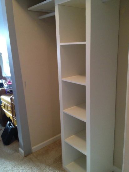 Ikea Kallax closet hack - best budget closet update! Closet Cubbies, Small Closet Makeover, A Lot Of Clothes, Kallax Hack, Clothes Skirts, Ikea Kallax Hack, Entry Closet, Double Closet, Ikea Closet