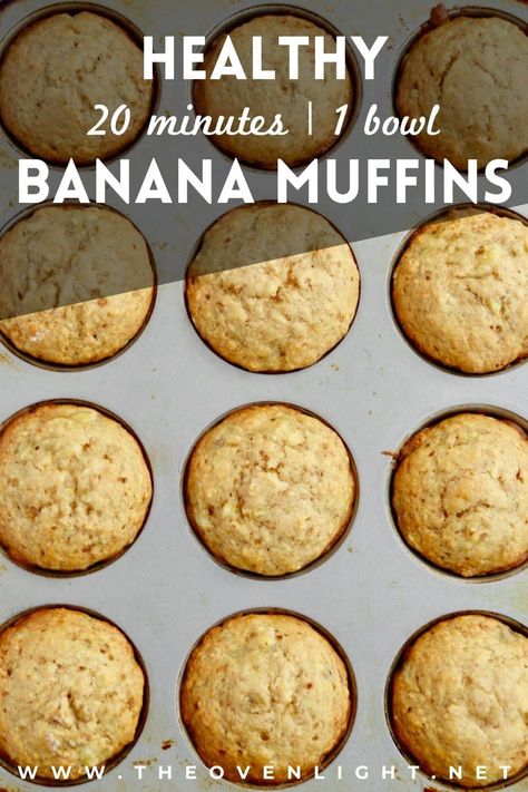 Healthy Banana Muffins | No Refined Sugar | The Oven Light Breakfast Banana Muffins No Sugar, Mini Banana Muffins, Cleaning Your House, Banana Muffins Easy, Healthy Banana Muffins, Fit Recipes, Sugar Recipes, Baking Powder Uses, Light Breakfast