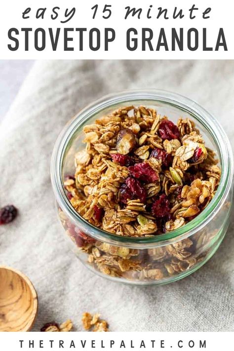 Quick Granola Recipe, Oil Free Granola, Dehydrated Banana Chips, Stovetop Granola, Walnut Granola, Vegan Granola Recipe, Homemade Granola Recipe, Vegan Granola, Granola Recipe Homemade