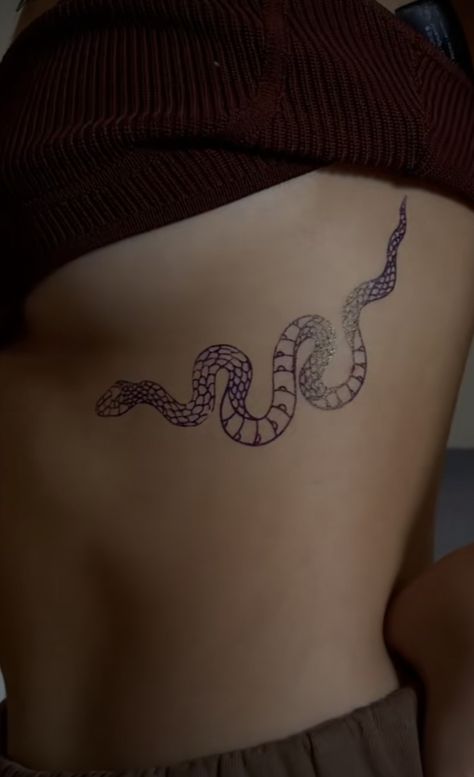 Snake Tattoo On Ribcage, Snake On Side Tattoo, Snake Wrapped Around Collar Bone Tattoo, Side Hip Tattoos Snake, Ribcage Snake Tattoo, Snake Tattoo Ribs Woman, Snake Tattoo Ribcage, Snake Tattoo Hip Women, Snake Rib Tattoos For Women