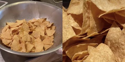 The secret's out!!! Chipotle Chips, Chip Recipe, Tortilla Chip Recipe, Chili Relleno, Chips Recipe, Cilantro Lime, Tortilla Chips, Fajitas, Copycat Recipes