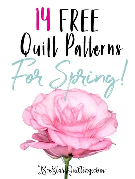 14 FREE Spring Themed Quilt Patterns!I Heart Spring time so much! All the colors in nature make for the happiest quilts! Quilt away those winter blues! Flower Quilt Patterns, Sewing Room Storage, I See Stars, Spring Quilts, Beginner Quilt Patterns, Flower Quilt, Summer Quilts, Garden Quilt, Triangle Quilt