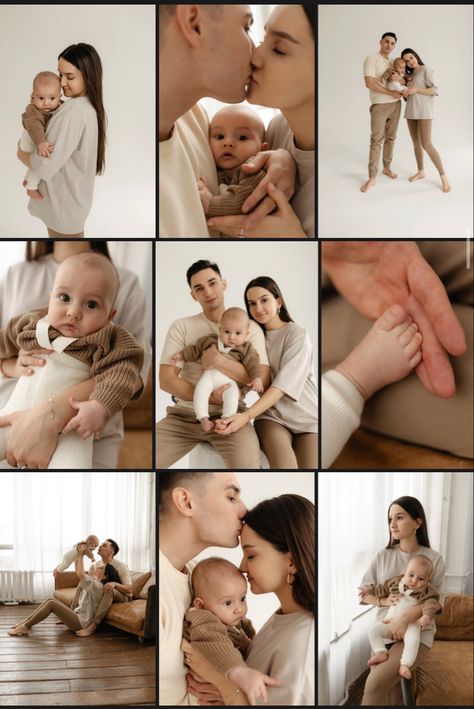 Family Portrait With Infant, Family Photoshoot Ideas Newborn, Family Hand Picture Ideas, 1 Month Family Photos, 6 Months Family Photoshoot, Family Pic With Newborn, Family Portrait Newborn, Infant Family Pictures At Home, Family Photos Studio Outfits