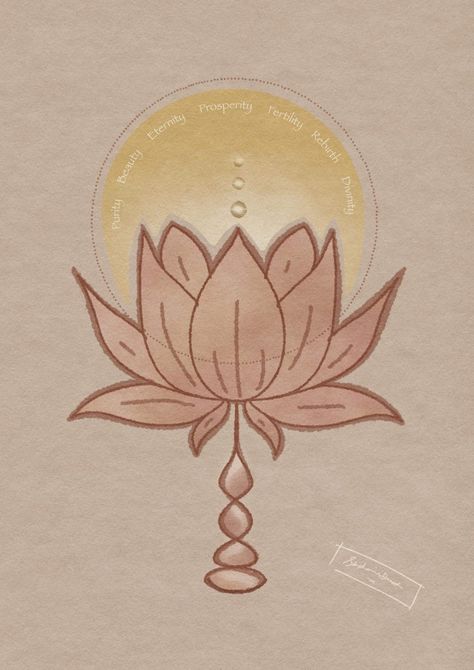 The lotus flower is a symbol for many things Heres a few that I love Om Illustration, Hindu Lotus, Draw A Lotus Flower, Indian Lotus Flower, Lotus Flower Symbol, Lotus Illustration, Tattoo Tour, Lotus Flower Drawing, Lotus Drawing