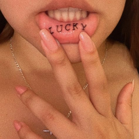 Lower Lip Tattoo, Lip Tattoos Ideas, Small Tattoo For Women, Inside Lip Tattoos, Lip Tattoo Ideas, Lip Print Tattoos, Tattoo Western, Lip Ideas, Inner Lip Tattoo