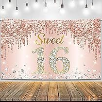 Birthday Poster Background, Sweet 16th Birthday, 16th Birthday Decorations, Sweet 16 Decorations, Birthday Photo Booths, Photo Booth Prop, Sweet Sixteen Parties, Rose Gold Party, Sweet 16 Birthday Party