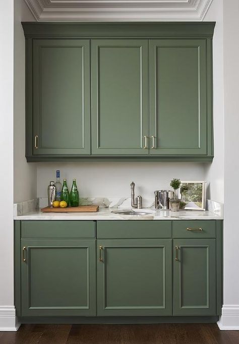 Slate Bathroom, Sage Kitchen, Contemporary Cabinet, Sage Green Kitchen, Gray And White Kitchen, Green Kitchen Cabinets, White Shaker Cabinets, White Kitchen Decor, Contemporary Cabinets