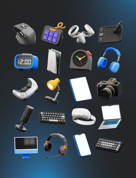 Gadget and Tech 3D Illustration 3d Assets Design, 3d Web Design, Banner Template Photoshop, Geometric Shapes Drawing, Useful Objects, Flat Design Icon, 3d Ui, 3d Graphic Design, Free Web Design